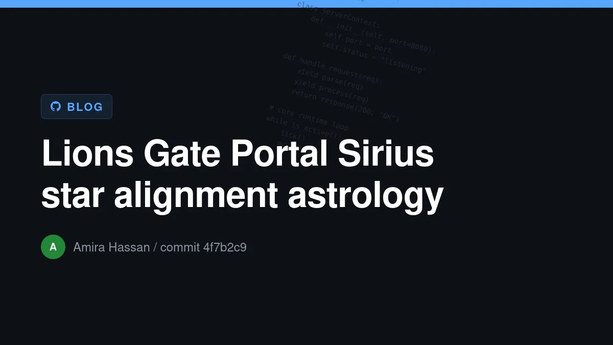 What is the Lions Gate Portal? Complete Meaning and Guide